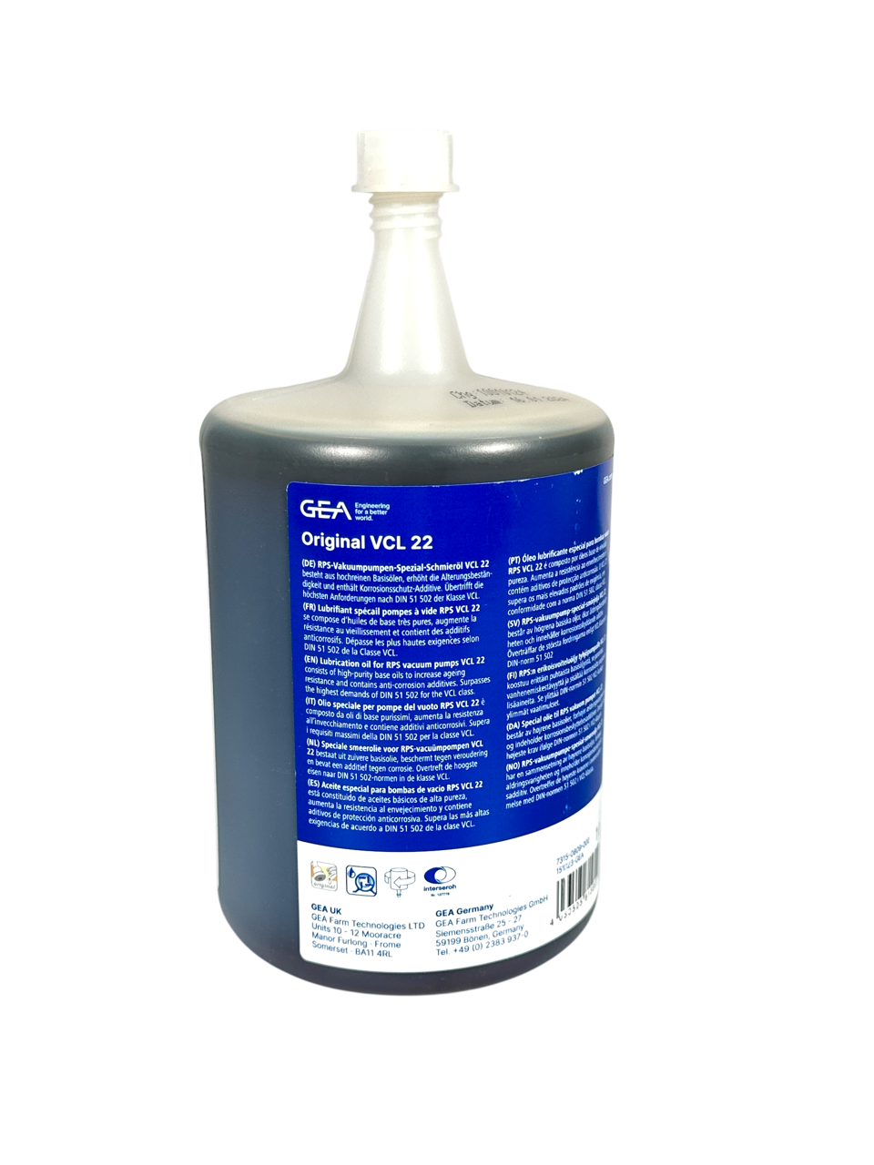 VCL 22 - Vakuumpumpenöl 1l 1 liter bottle GEA